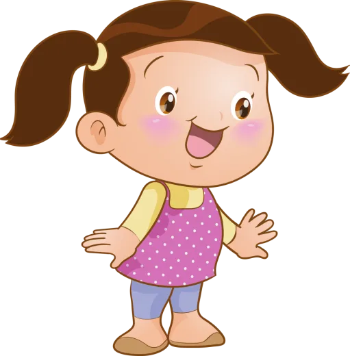 a little girl with brown hair and pink shirt