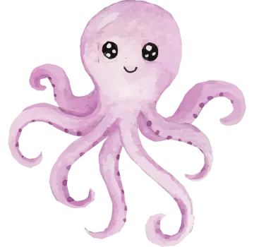 an octopus with a smile on it's face