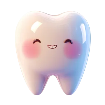 a tooth with a smile on it