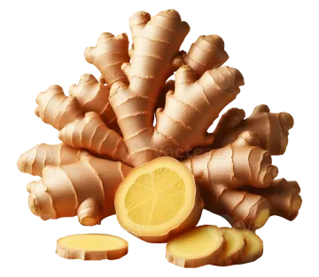 a pile of ginger root
