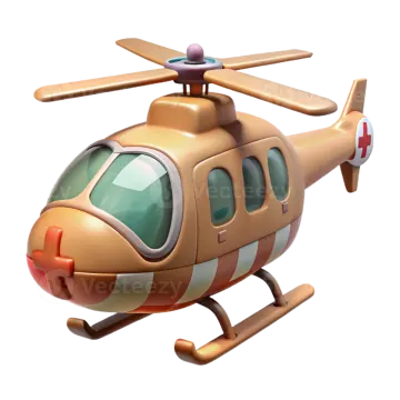 a cartoon helicopter flying in the air