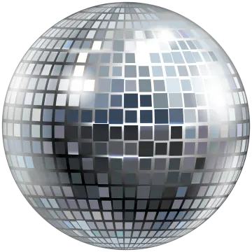 a shiny silver disco ball