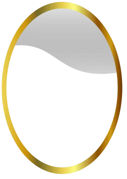 a gold circle with a white background