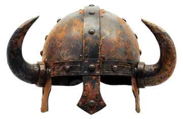 a helmet with horns and horns on it