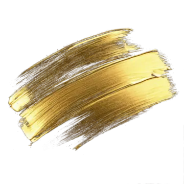 a gold brush stroke on white background