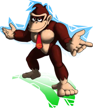 a cartoon monkey with a red tie and a green tie