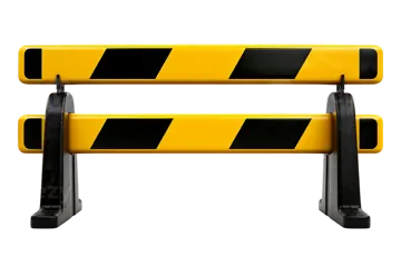 a pair of yellow and black barr barriers