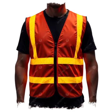 a man wearing an orange safety vest