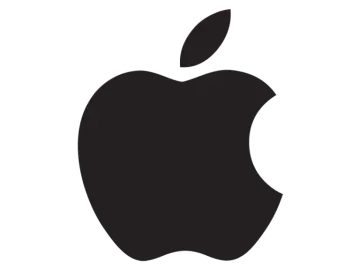 an apple logo on a white background