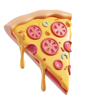 a slice of pizza with different toppings on it