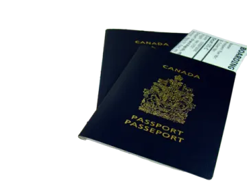 two passports with a passport on top of them