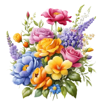 a bouquet of flowers on a white background