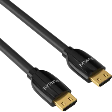 an image of a black hd cable with gold connectors