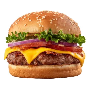 a hamburger with cheese, tomato and lete
