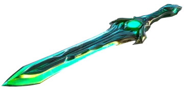an image of a green and black sword