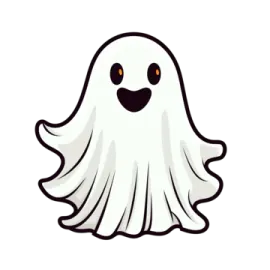 a ghost sticker on a white background