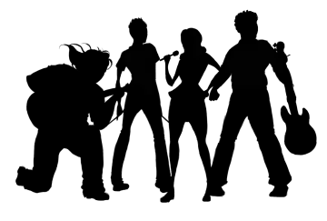 silhouettes of children with backpacks