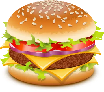 a hamburger on a white background