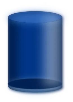 a blue cylinder on a white background