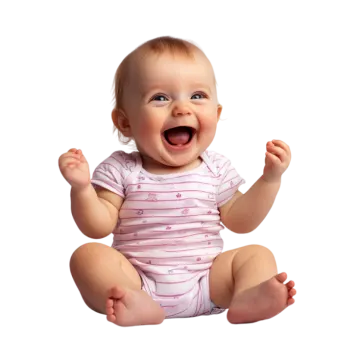 a baby sitting on the floor with her mouth open