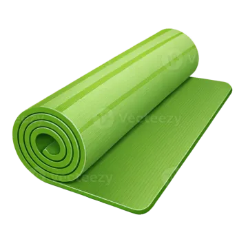 a green yoga mat on a white background