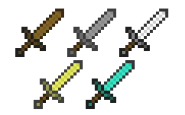 an image of two swords in pixel style