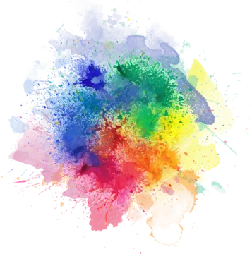 colorful watercolor splashs on white background