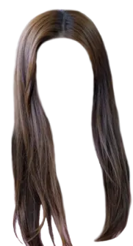 a woman with long brown hair on her head