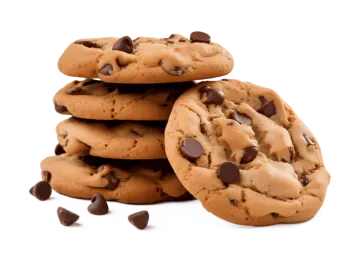 a pile of chocolate chip cookies