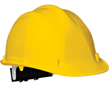 a yellow hard hat on a white background