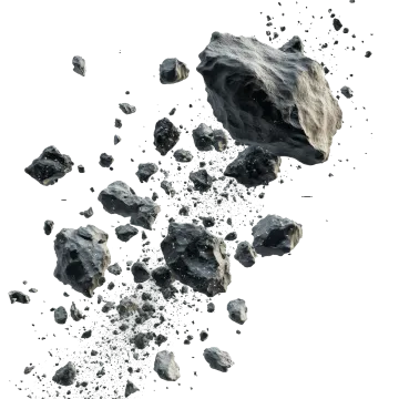 a pile of rocks on a white background
