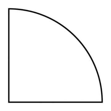a black and white image of a half circle