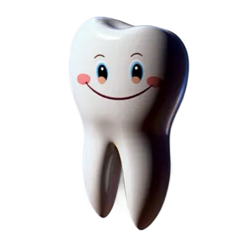a tooth with a smile on it