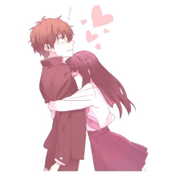 a couple hugging in front of a white background