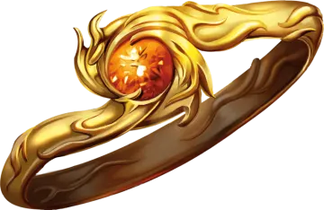 a gold ring with an orange stone in it