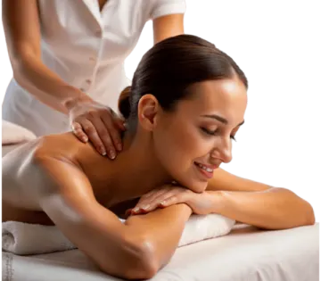 a woman getting a massage on her back