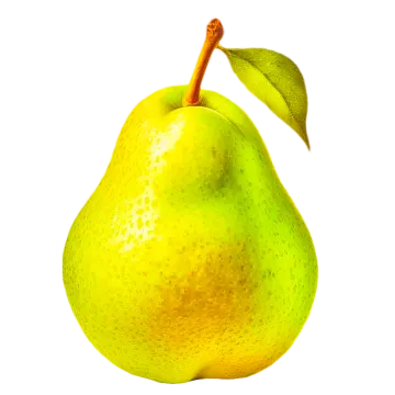 a yellow pear on a white background