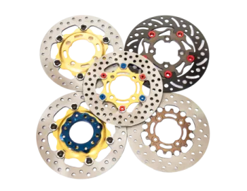 a group of brake discs