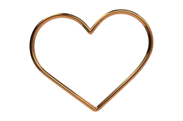 a gold heart on a white background