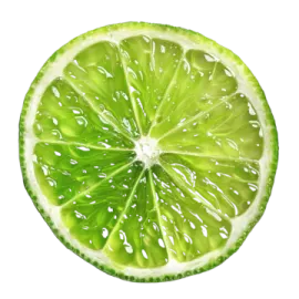 a lime slice on a white background