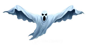 a white ghost flying through the air
