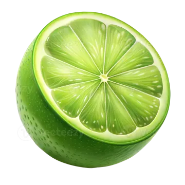 a lime cut in half