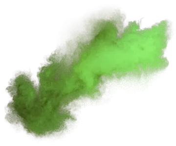 green powder explosion on white background