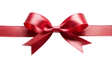 a red ribbon on a white background