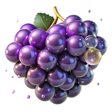 a bunch of grapes on a white background