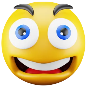 a yellow smiley face with blue eyes