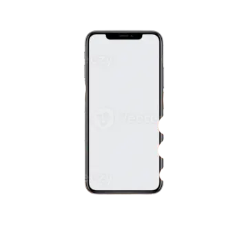 a woman's hand holding an iphone with a blank screen