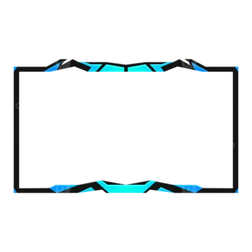 a black and blue frame with a white background