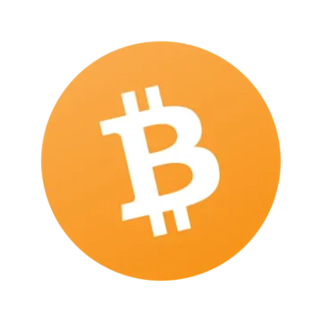 the bitcoin logo on an orange circle