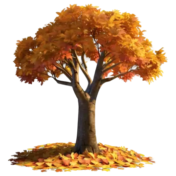 an illustration of a tree with autumn leaves